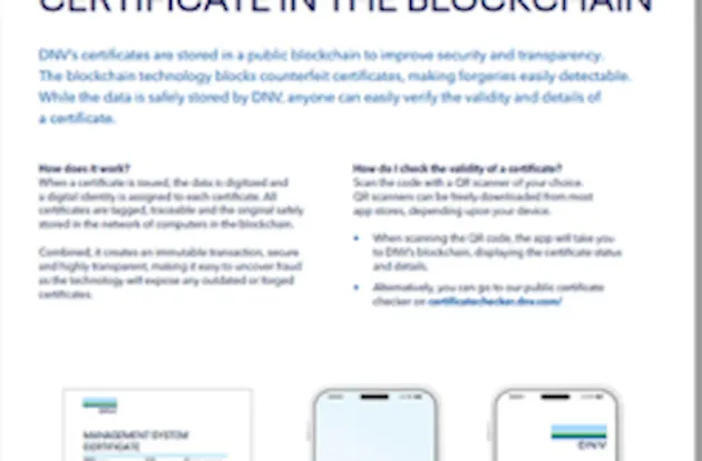 Certificados rastreables de confianza | DNV