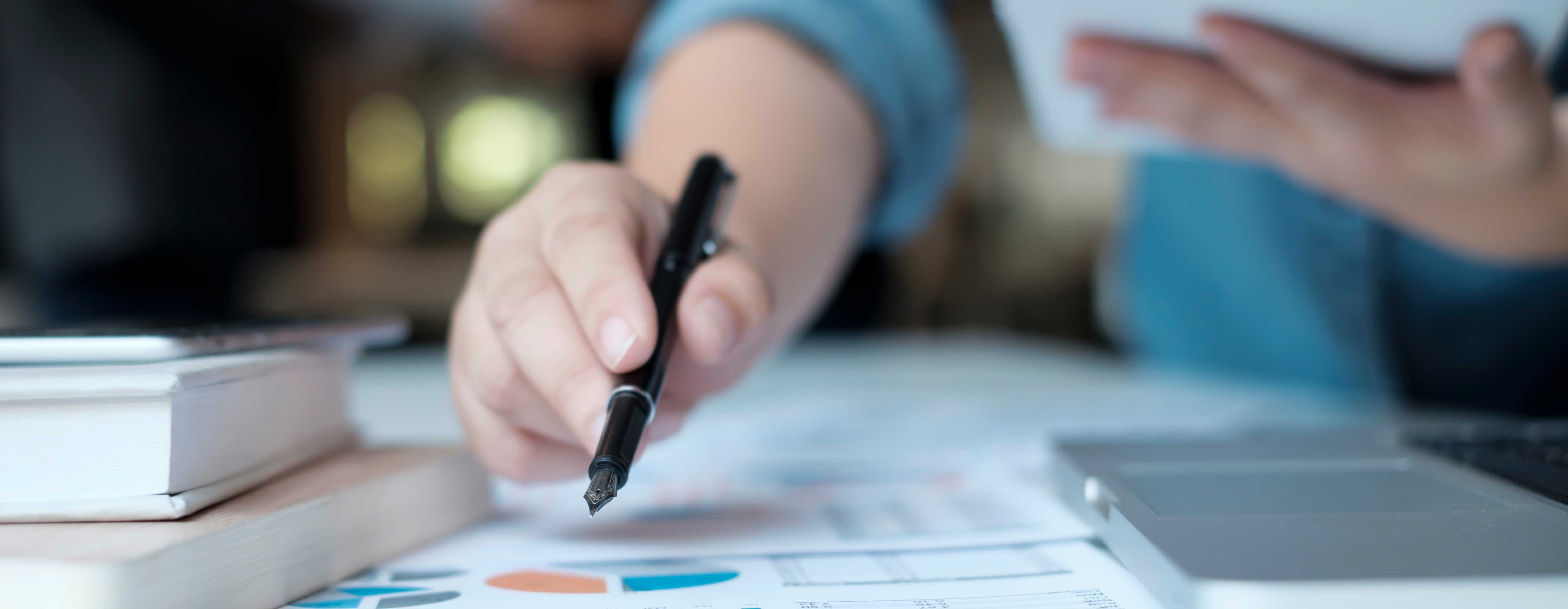 Business person analysing performance